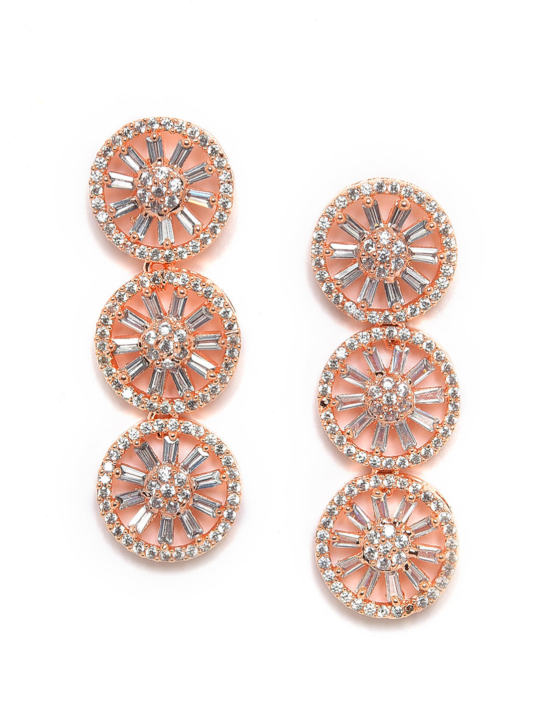 Rose Gold-Plated Ad-Studded Handcrafted Jewellery Set