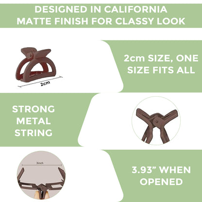 Prolume D Shape Hair Clutchers Clips For Hair Accessories For Women Girl Hair Clutchers Stylish & Durable (pack of 5)