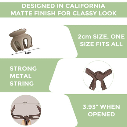 Prolume Cylinderical Shape Hair Clutchers Clips For Hair Accessories For Women Girl Hair Clutchers Stylish & Durable (5pcs)