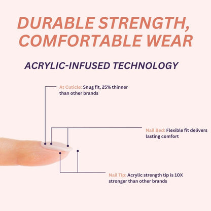 Sanfe Instant Press On Nails - Heart | 24 Reusable Artificial Fake Nail Set/Extensions | Quick, Lightweight, Salon Look, Lasts upto 3 weeks | For Festivals & Special Occasions