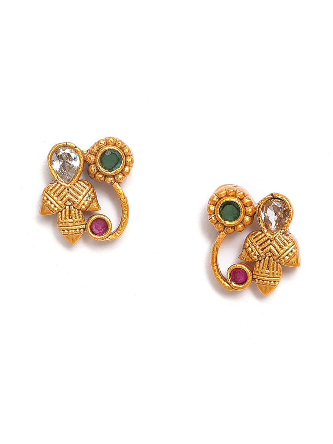 Antique Gold-Plated American Diamond Studded Jewellery Set
