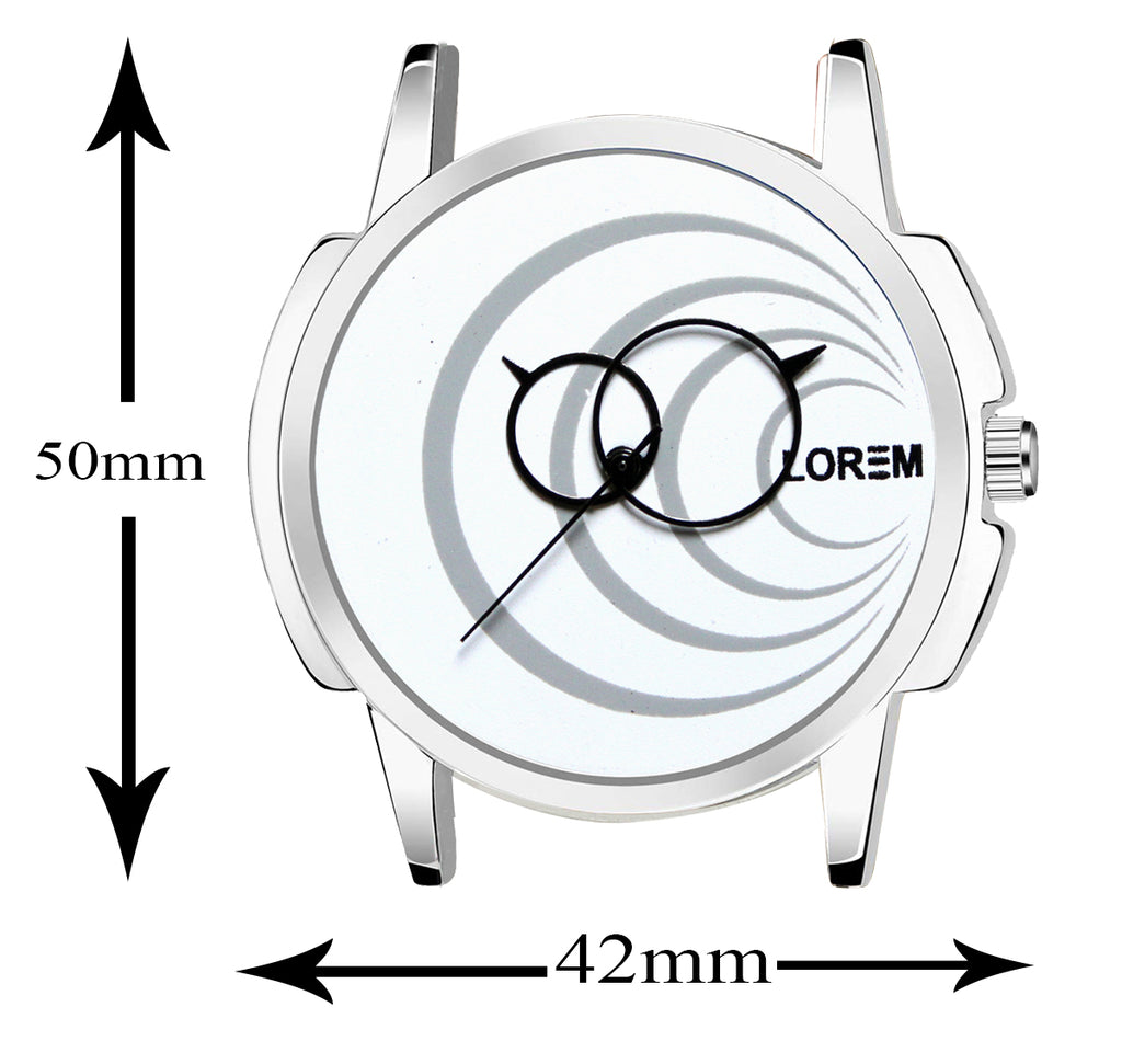 LOREM White Round Analog Watch For Men LR63