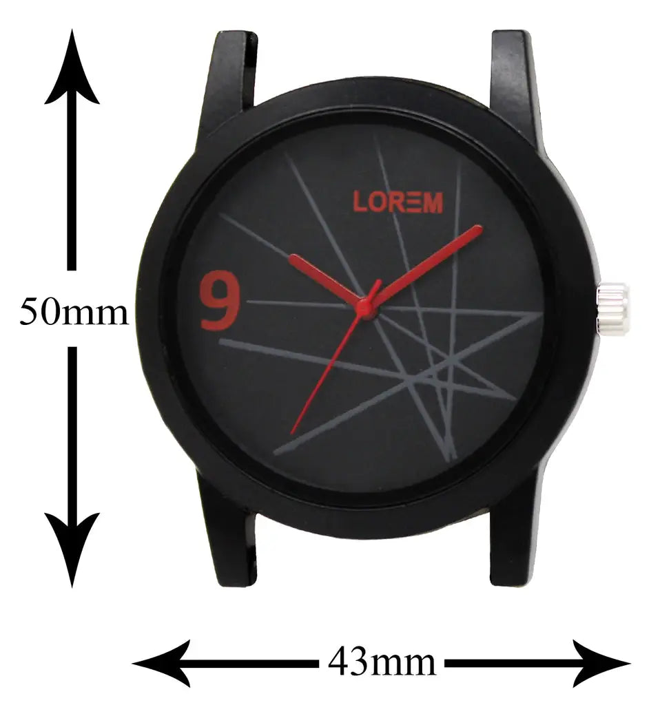 LOREM Black Star Design Analog Watch For Men LR08 LOREM