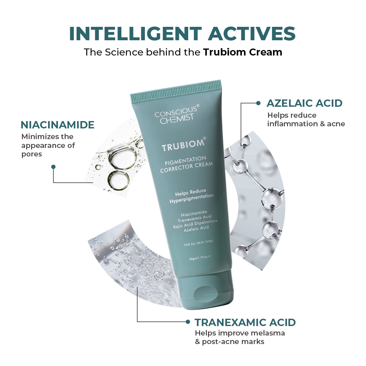 Conscious Chemist Pigmentation Removal Cream | Kojic, Azelaic & Tranexamic Acid | For Dark Spots (50 g)