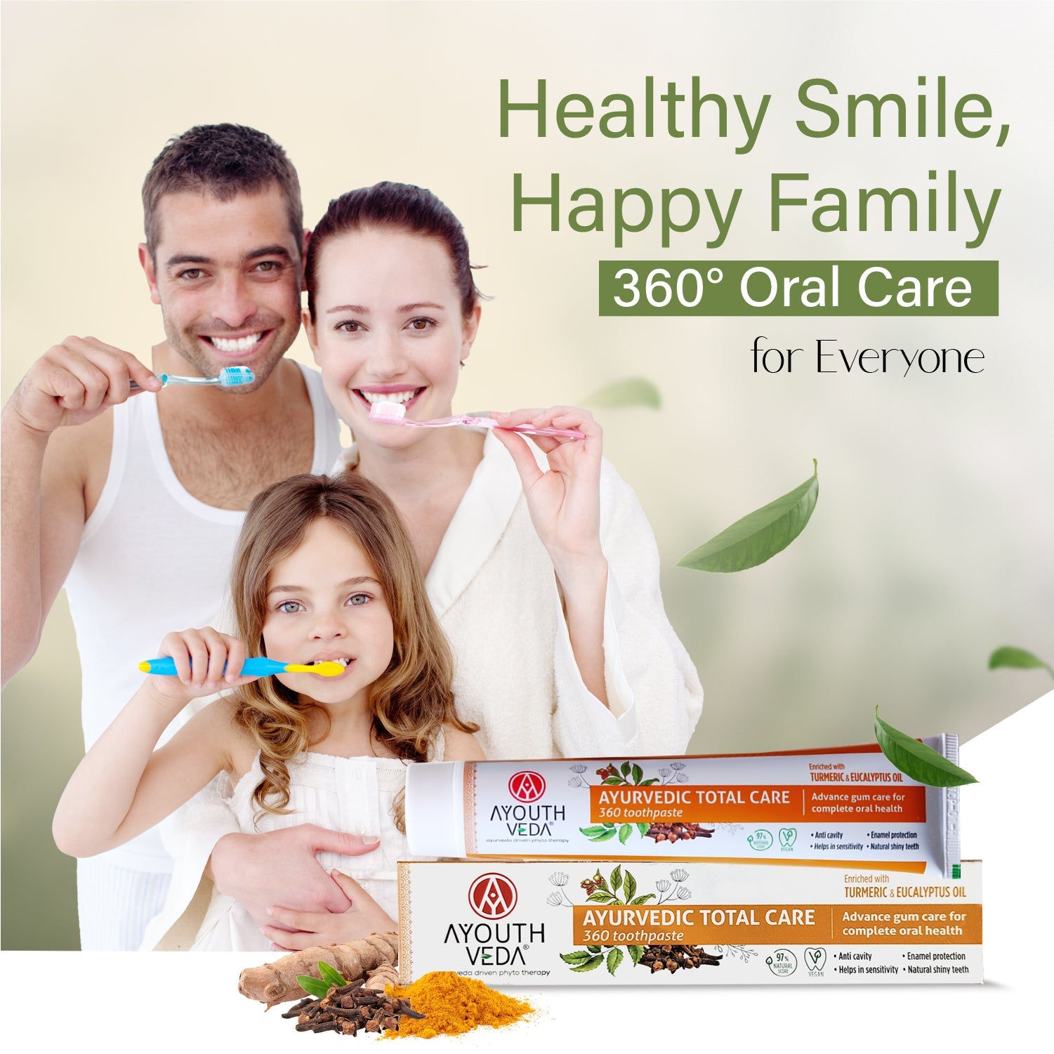 Ayurvedic TotalCare 360 toothpaste Pack of 3 (100 gm) Aimil Ayouthveda