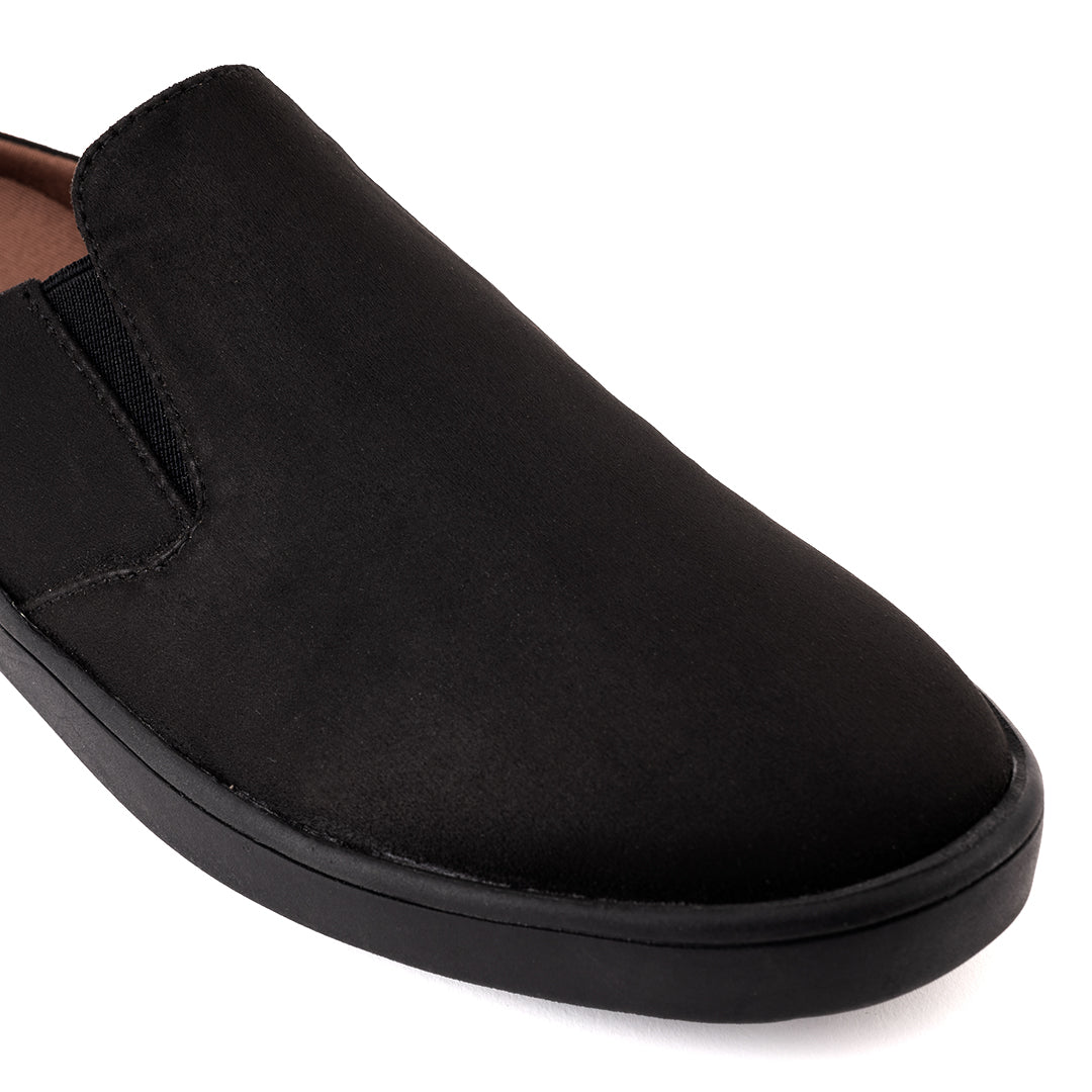 Nest Mules Vegan Suede Black Men Slip-ons Planet Paaduks