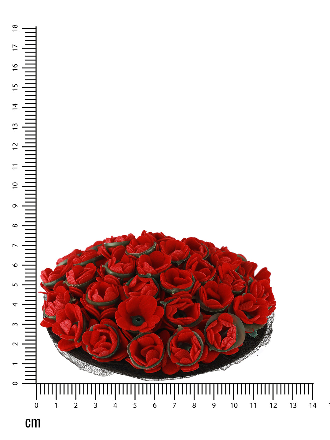 Women Red Rose Artificial Flower Juda Gajra Designed Hair Bun Cover