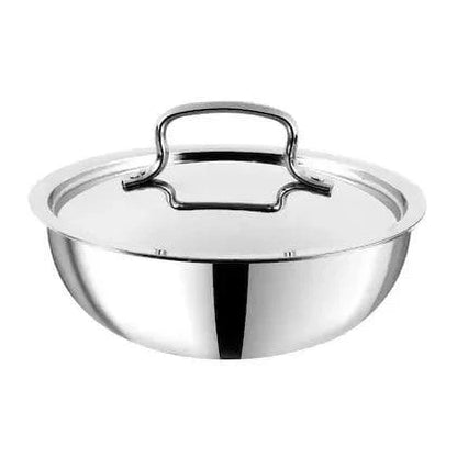 Chef Tone Platinum Triply Stainless Steel Tasla(14cm,0.65L) - HalfPe