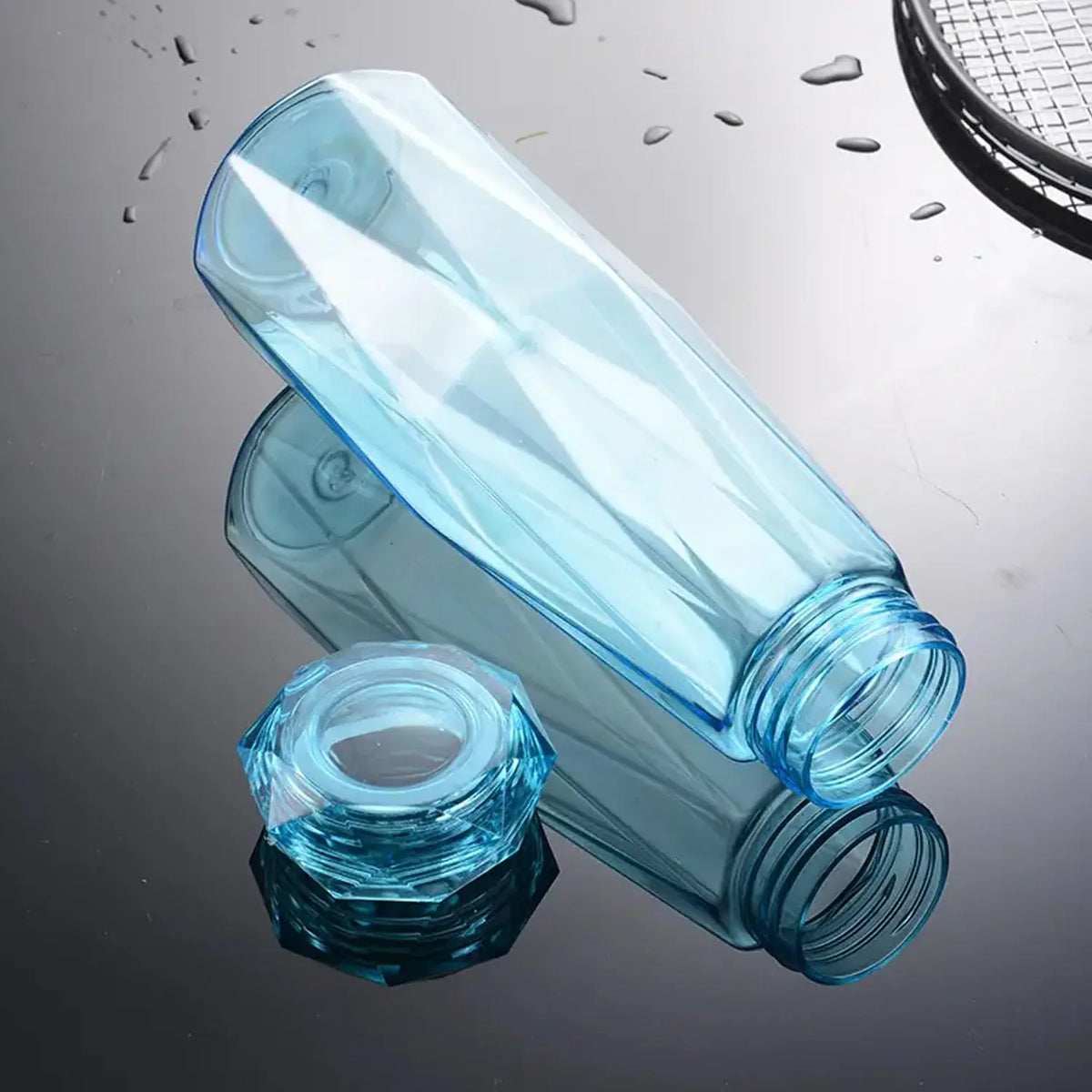 Glass Fridge Water Bottle Plastic Cap With Two Water Glass For Home  Kitchen Use HP DD
