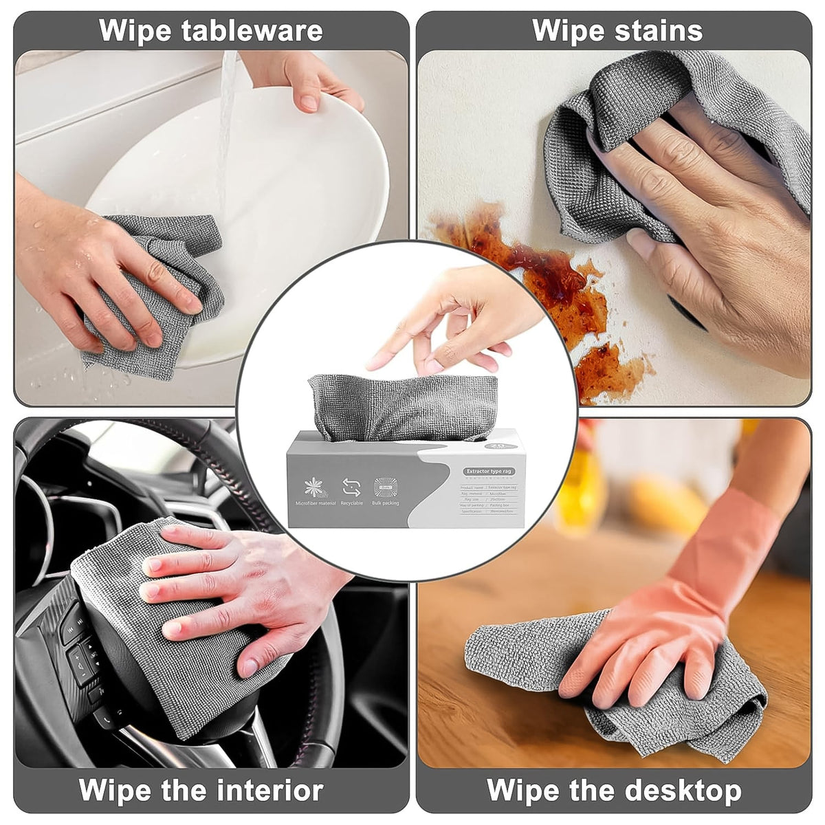 Thickened Magic Wipe Home Kitchen Car Multi-functional Cleaning Rag (20 Pc) HP DD