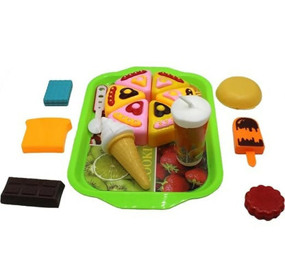 17-Piece Play Kitchen Set with Cake, Ice Cream & More for kids playing