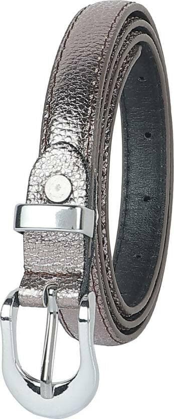 ZEVORA Women Casual, Evening, Formal, Party Silver Genuine Leather Belt - HalfPe