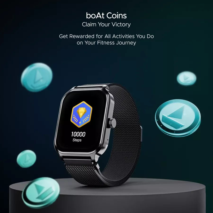 boAt Storm Call 3 Plus Smartwatch with Bluetooth Calling, 1.96" HD Display, AI Voice Assistant, 100+ Sports Modes, Heart Rate & SpO2 Monitor, IP68 Water Resistant