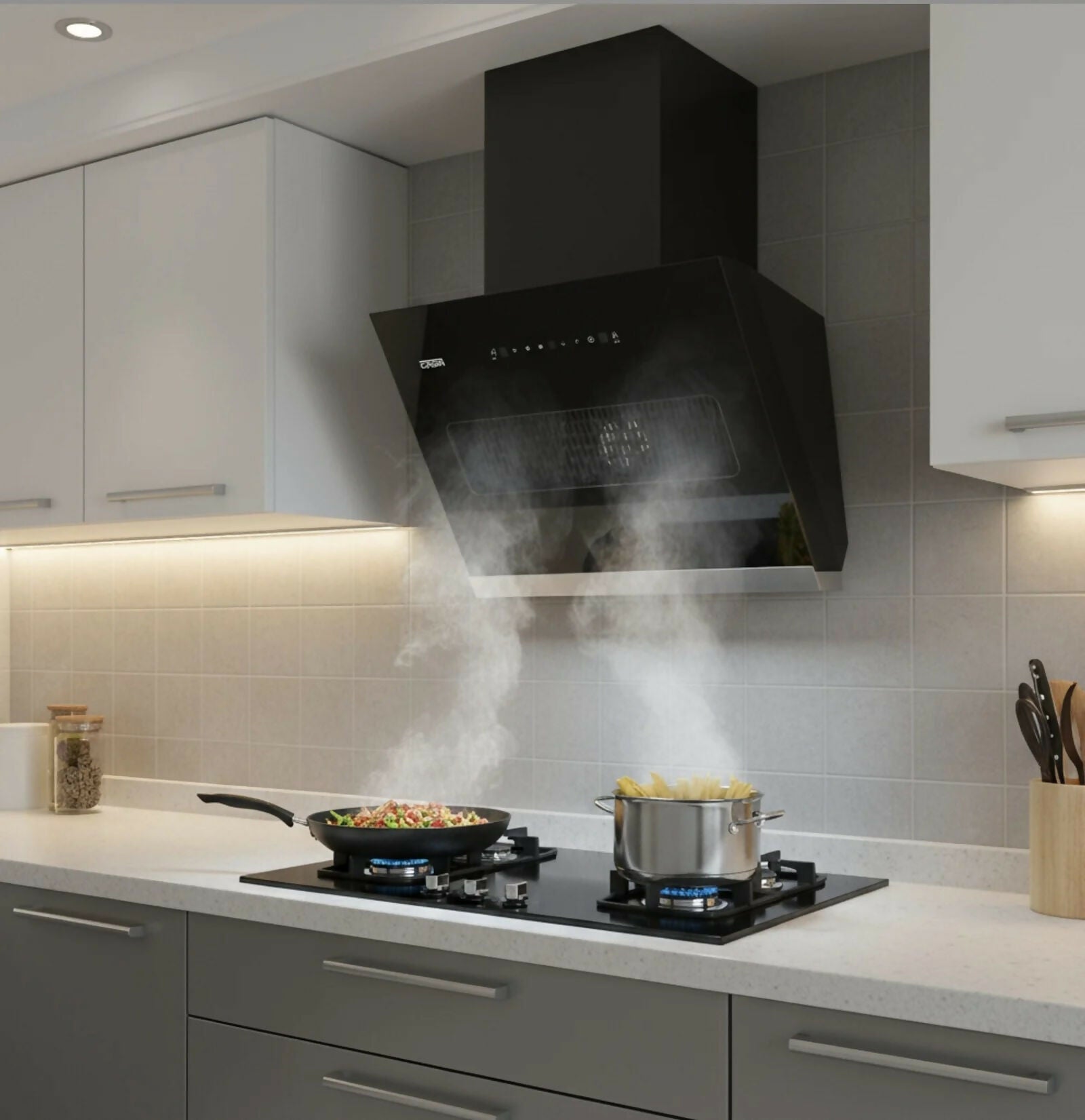 Casa Inclinato 90cm Black Chimney CASA Home Appliances