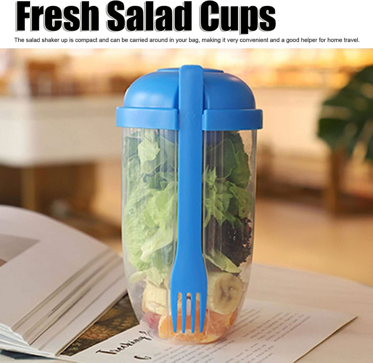Fruit And Vegetable Salad Cups  Easy Clean Salad Mixing Cup  (1pc) HP DD