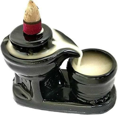 Fountain Shivling with 10 Dry Cones, Smoking Decorative Showpiece - HalfPe