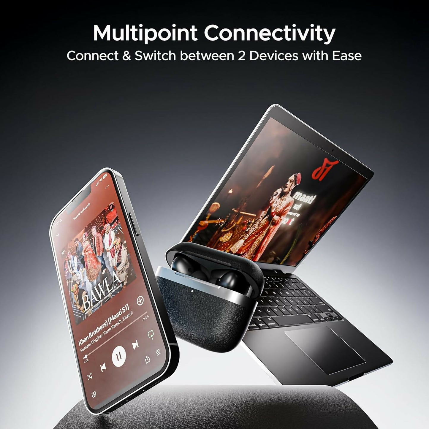 Boat Airdopes 111v2, v5.4 Bluetooth TWS in Ear Earbuds Wireless Earphones with mic (Classic Black)