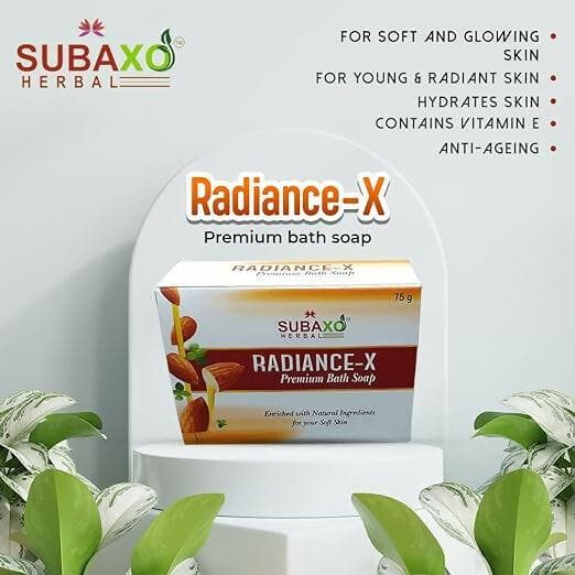 Subaxo Herbal Radiance-x Bath Soap(75 gm Each, Pack Of 2) & Activated Charcoal Herbal Anti Pollution Deep Cleansing Face Wash (100ml,Combo) - HalfPe