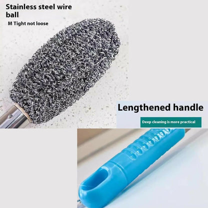 Long Handle Stainless Steel Bottle Cleaning Brush with Non-Slip Grip