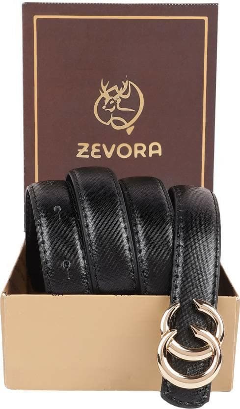 ZEVORA Women Casual, Evening, Formal Black Genuine Leather Belt - HalfPe