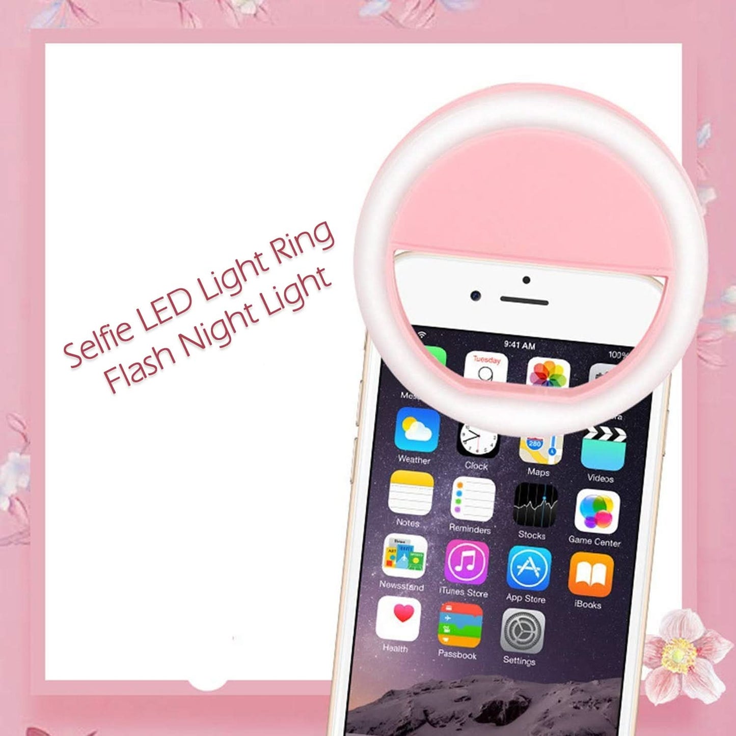 Battery Selfie Ring Light for Phone – 3 Brightness Levels