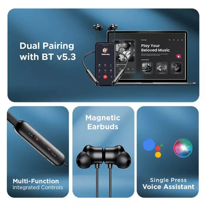 boAt Rockerz Summit Bluetooth Neckband (Classic Black, In the Ear)