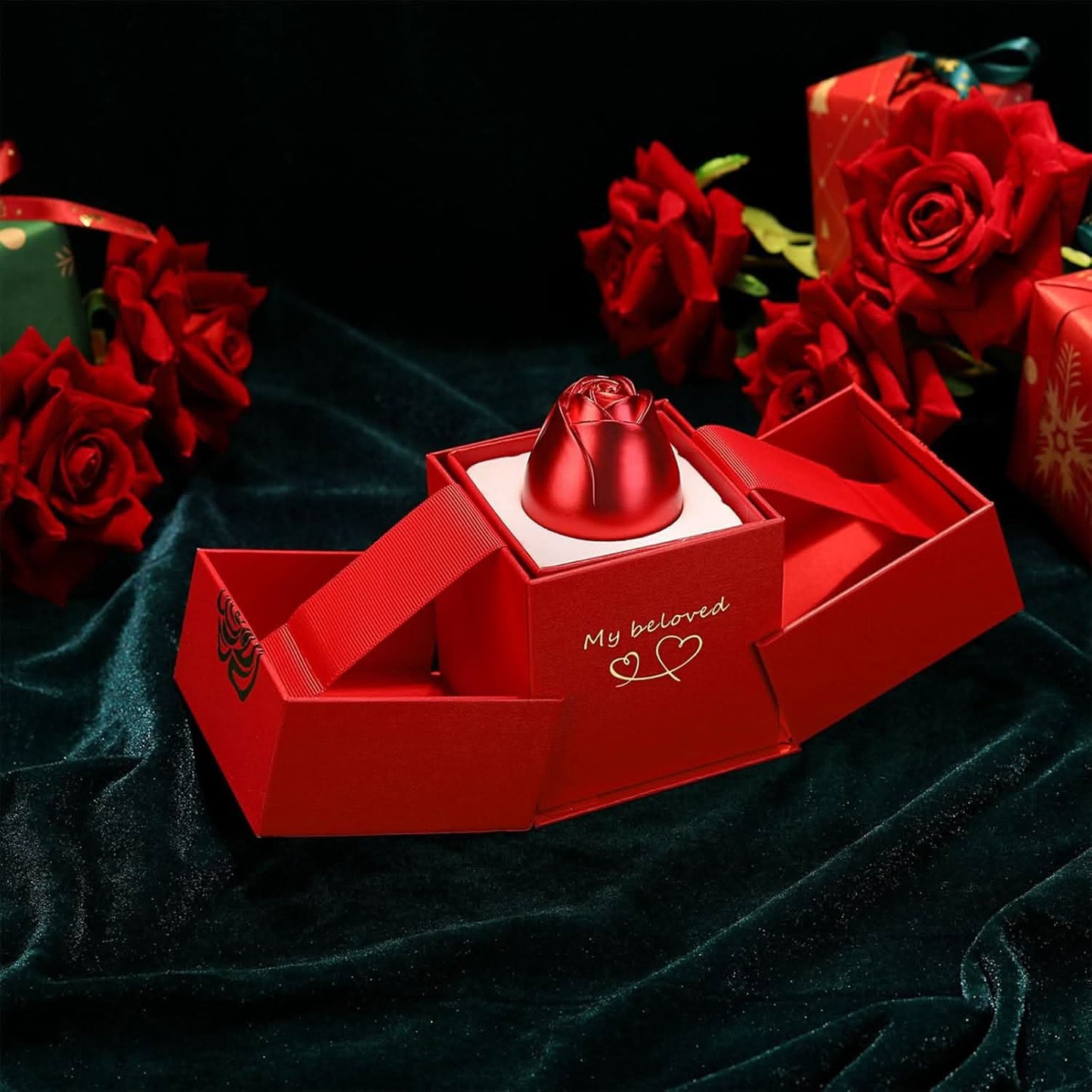 Romantic Jewelry Box with Eternal Rose