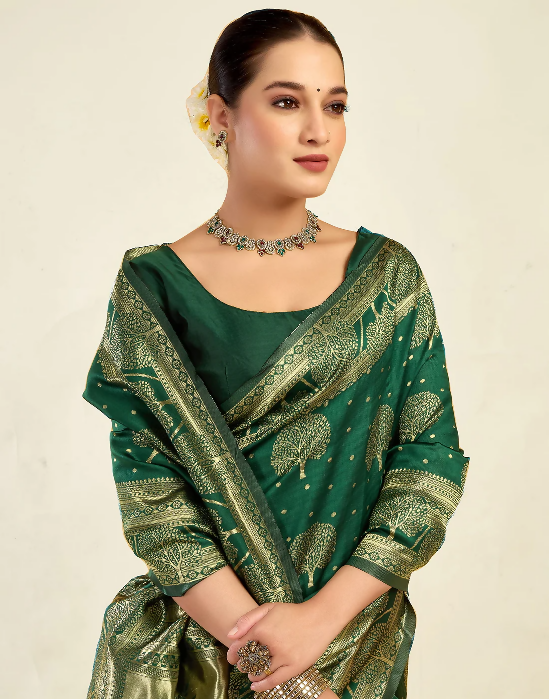 AXONIT Wedding & Festive Jacquard Saree with Heavy Zari Weaving