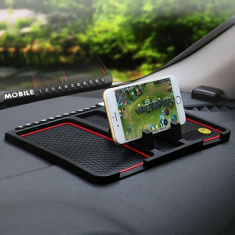 Multifunction Phone GPS Holder Anti-Slip Silicone Pad (black) - HalfPe