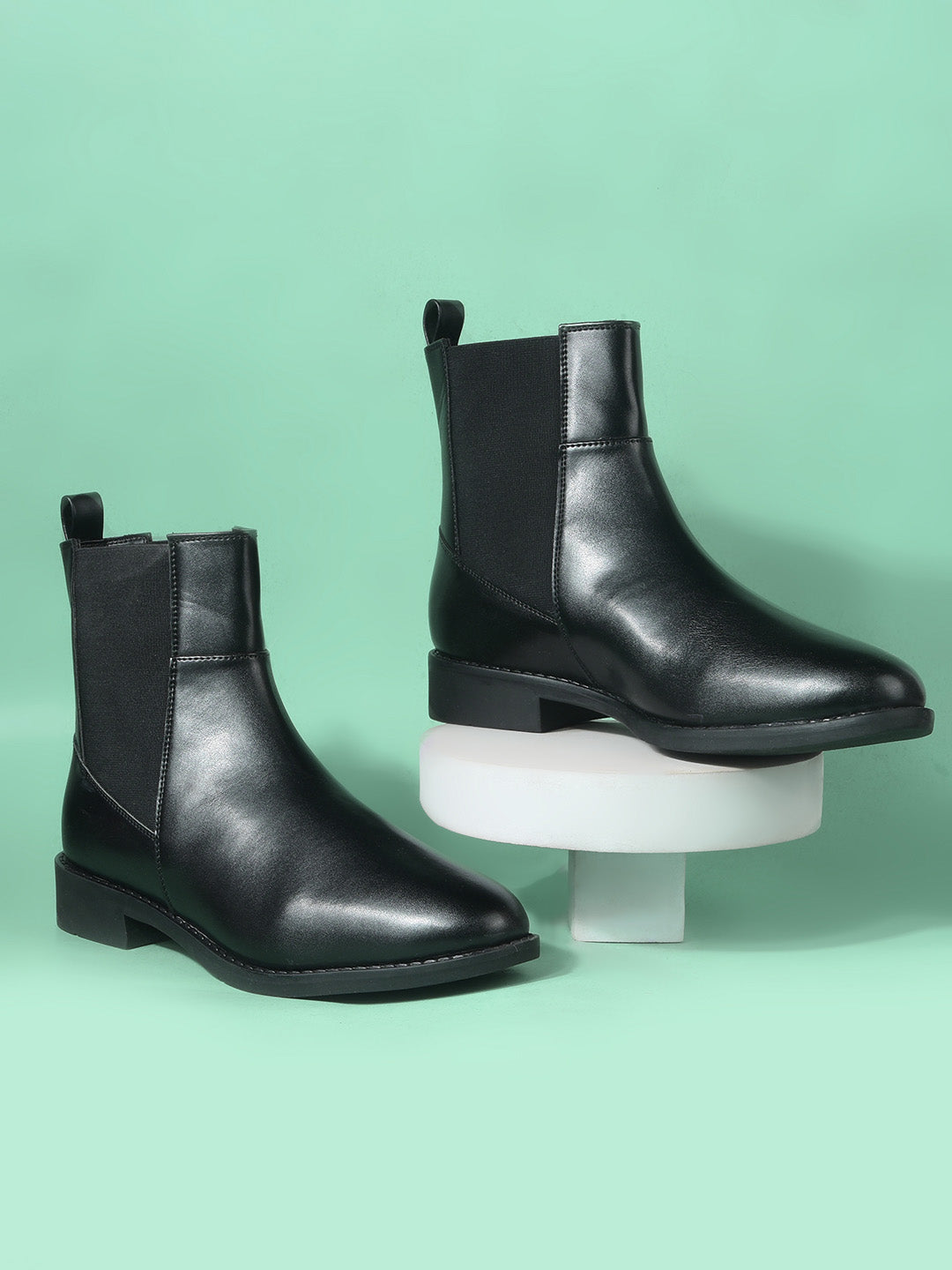 Bata Women Black Casual Ankle Length Wedge Heel Boots - Black - View 6