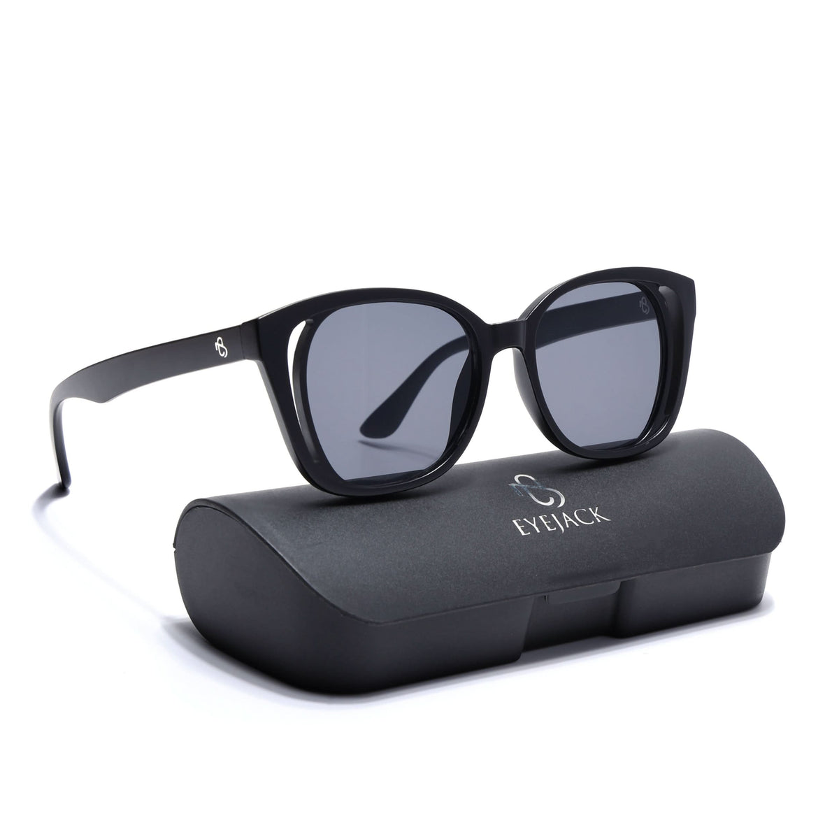 Eyejack Matte Black Round Sunglasses for Men and Women - view 6