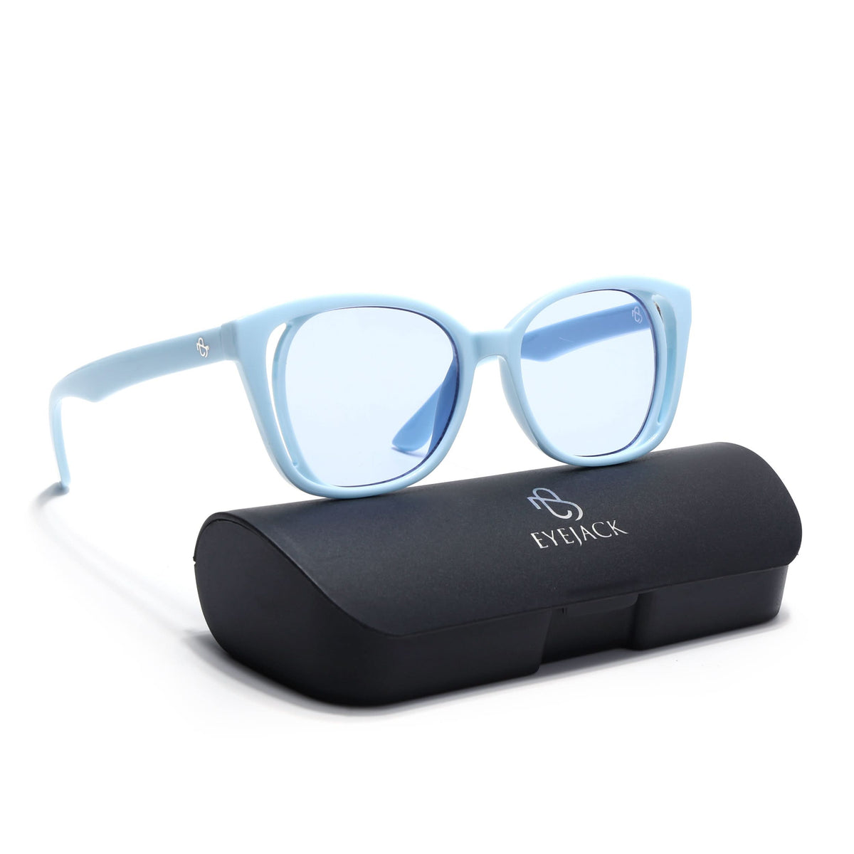 Eyejack Sky Blue Round Sunglasses for Men and Women - view 8