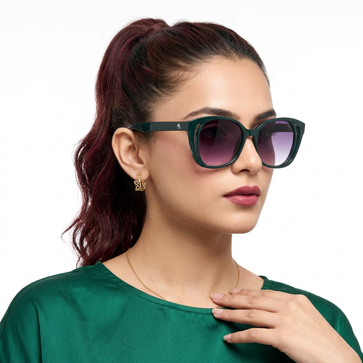 Eyejack Olive Round Sunglasses for Men and Women - worn by a male model (image 1)