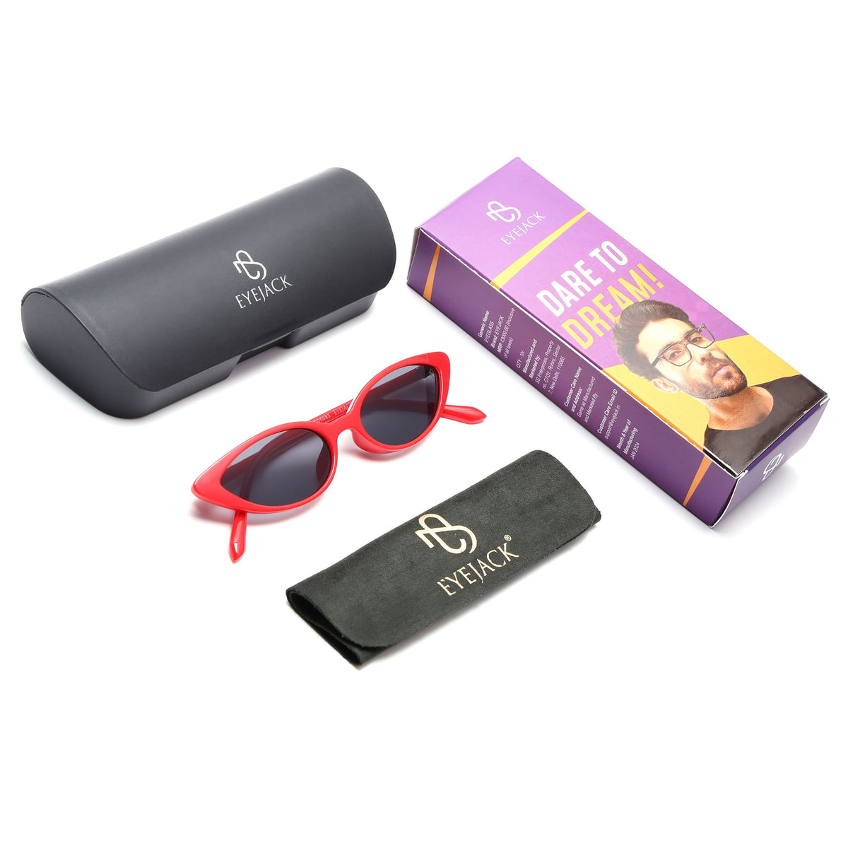 Eyejack Red Cateye Sunglasses for Men and Women - detail view