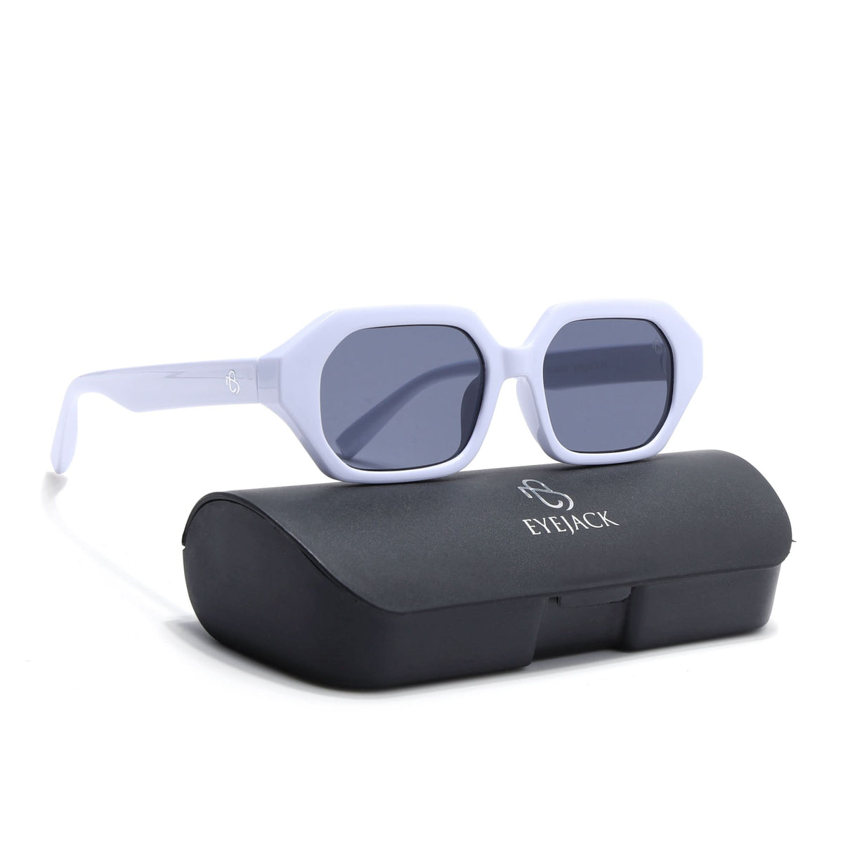 Eyejack White Square Sunglasses for Men and Women - view 8