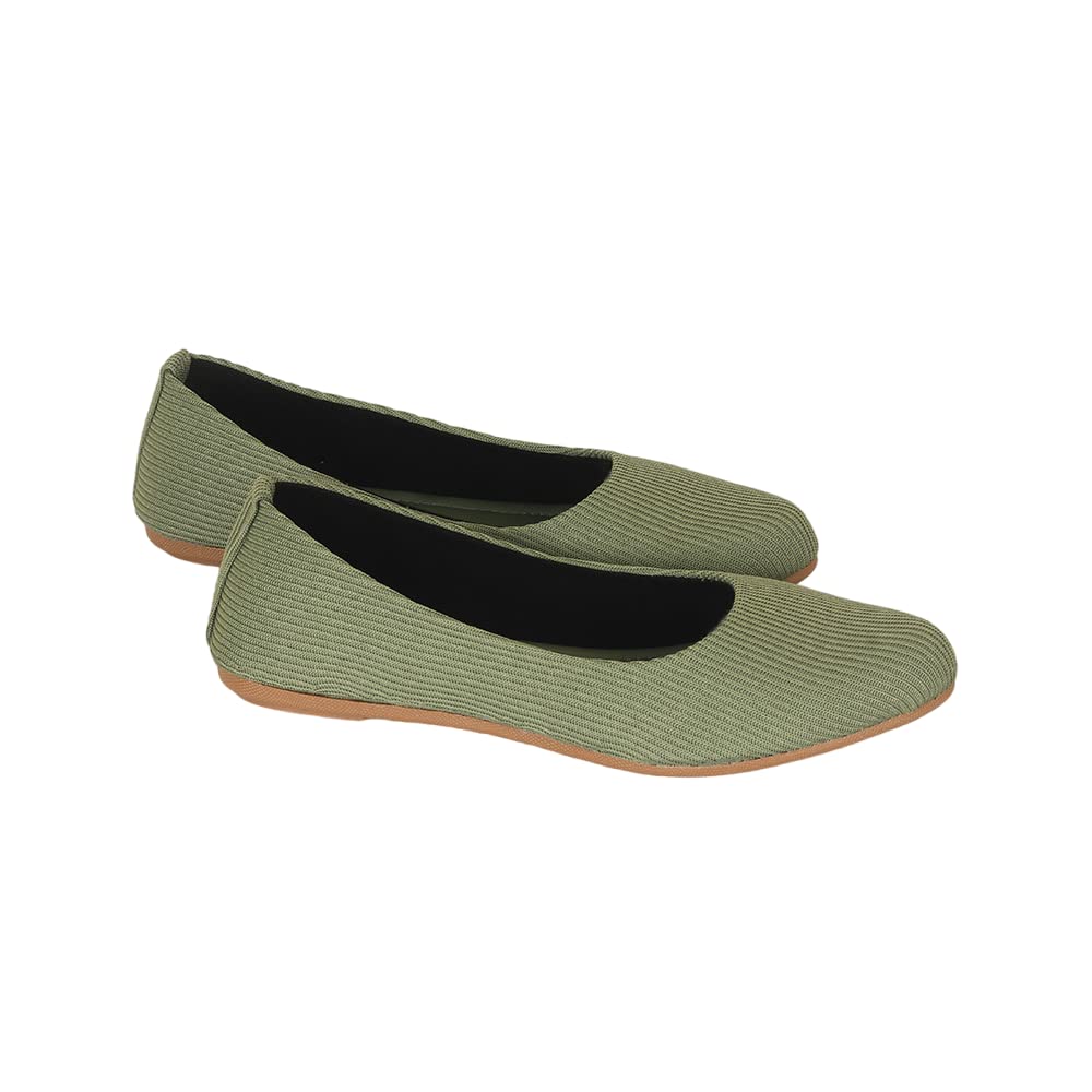 Indifeet Casual and Comfortable Ballerina Flats for Women - Green - View 5
