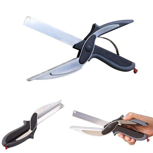 Lever Cutter 2 in 1 Kitchen Knife with Spring Action - Cleaver Cutter Comes with Locking Hinge - HalfPe