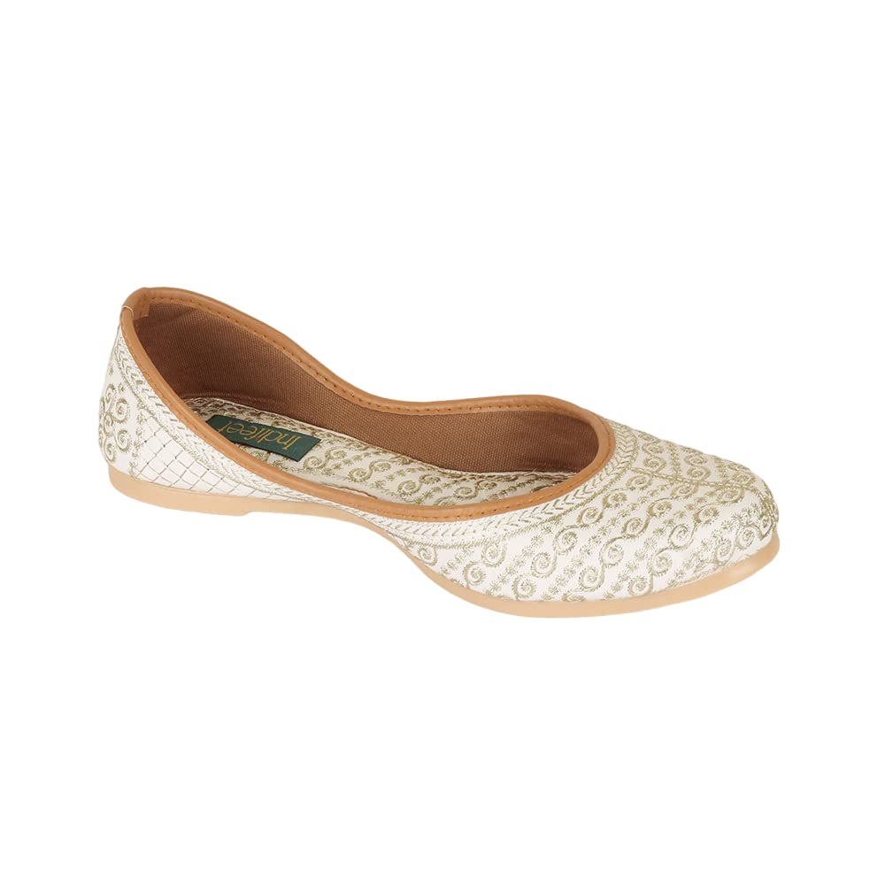 Indifeet Jutti for Women - Cream - Image 1