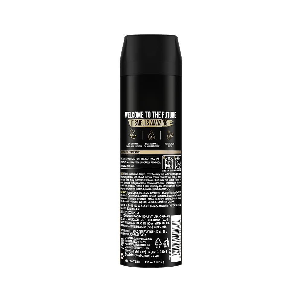 Axe Gold Temptation Long Lasting Deodorant Bodyspray for Men 215 ml HP Xpress