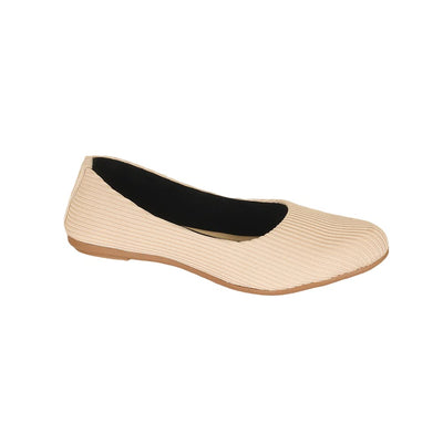 Indifeet Casual and Comfortable Ballerina Flats for Women - Beige - Size 7
