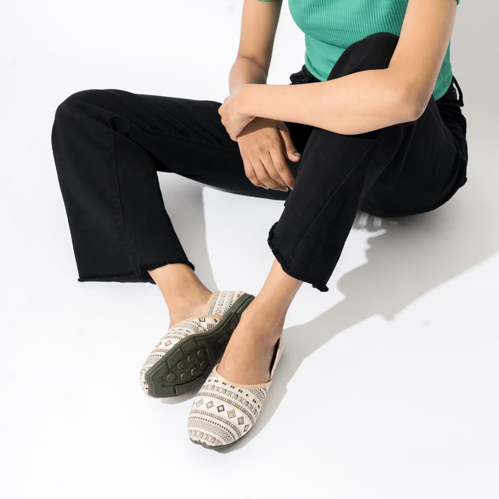 Indifeet Casual Slip On Ballerina for Women - Cream - View 3