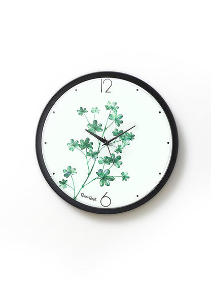 Green Leaves Analog Wall Clock