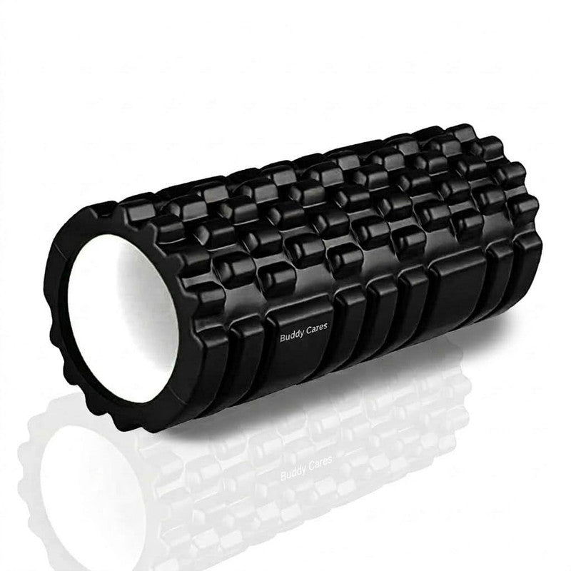 Buddy Cares High Density Foam Roller – Back Pain Relief, Deep Tissue Massage & Muscle Recovery – Black
