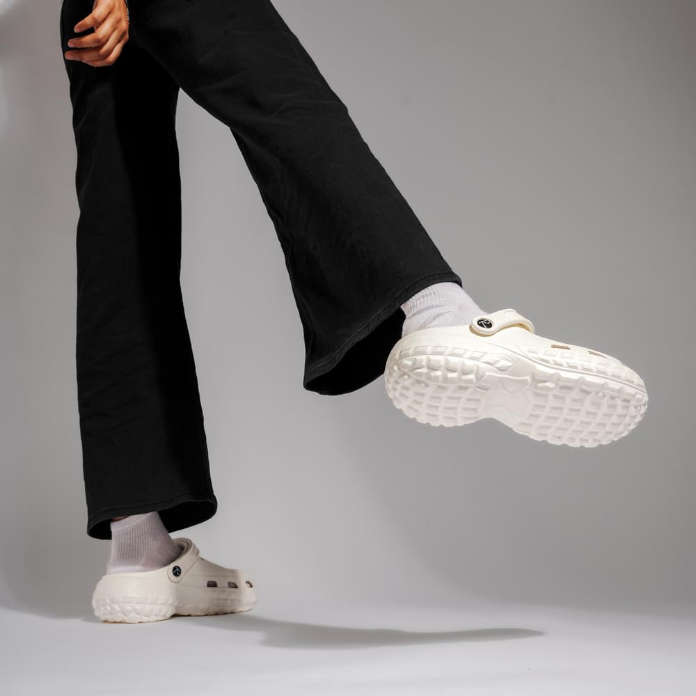 Indifeet Casual Waterproof Clog Shoes for Women - White and Pink - Image 5
