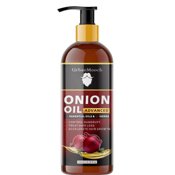 UrbanMooch Advanced Onion Hair Oil For Men With Red Onion Extract & 14 Essential Oils | Hair Growth | Hair Fall Control, 200 ML Lohiya Retails