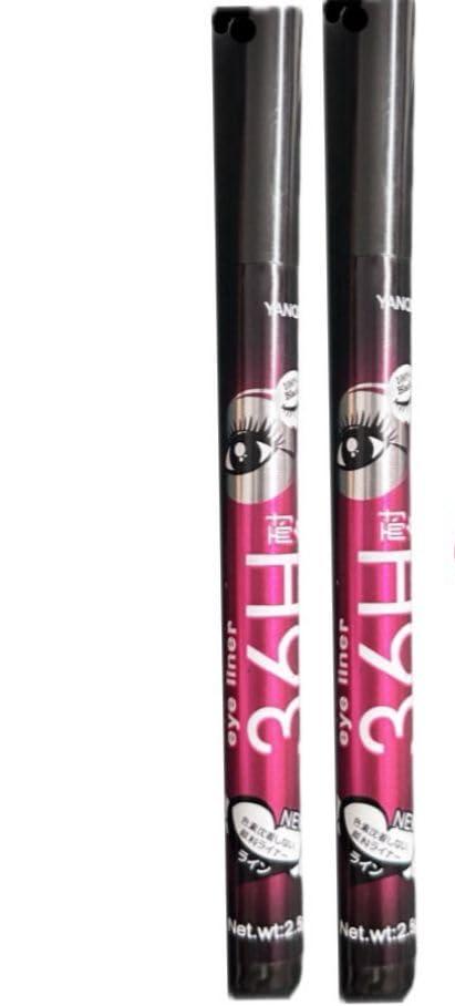 INDIANA HUDA Long Lasting And Waterproof Jet Black 36H Eyeliner 8 ml (Black, pack of 2)