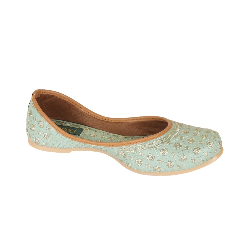Indifeet Jutti for Women - Green - Image 1