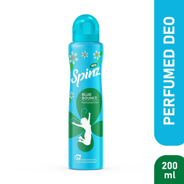 SpinZ Blue Bounce Perfumed Aerosol Deo For Women, With Fresh Tuberose Fragrance For Long Lasting Freshness And 24 Hours Protection From Odour Causing Bacteria, 200Ml HP Xpress