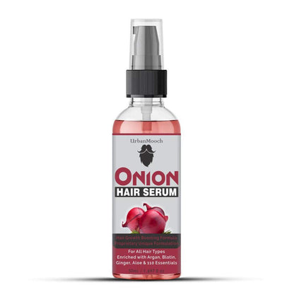 UrbanMooch Onion Hair Serum For Silky & Smooth Hair, Tames Frizzy Hair, With Onion & Biotin For Strong, Tangle Free & Frizz-Free Hair - 50 Ml Lohiya Retails