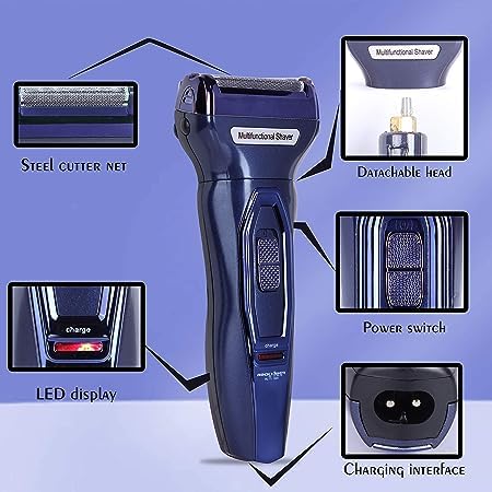 Rocklight RL 9095 Trimmer with 240-Minute Runtime & 3 Length Settings – Black & Maroon